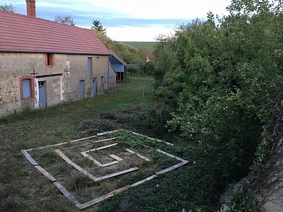 Planches de la maquette. ( bois, atelier de potier ).